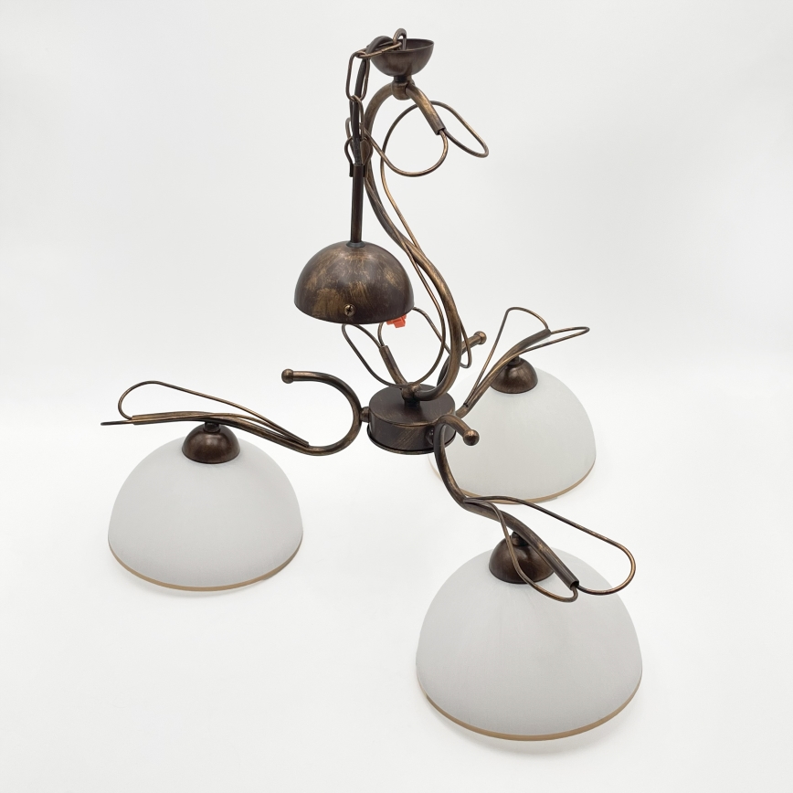 Deckenleuchte COBRA mit Stab, 3xE27/60W/230V, Bronze/Patina