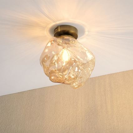 Deckenleuchte CRISTAL 1xE14/15W/230V Messing/rauchbeige