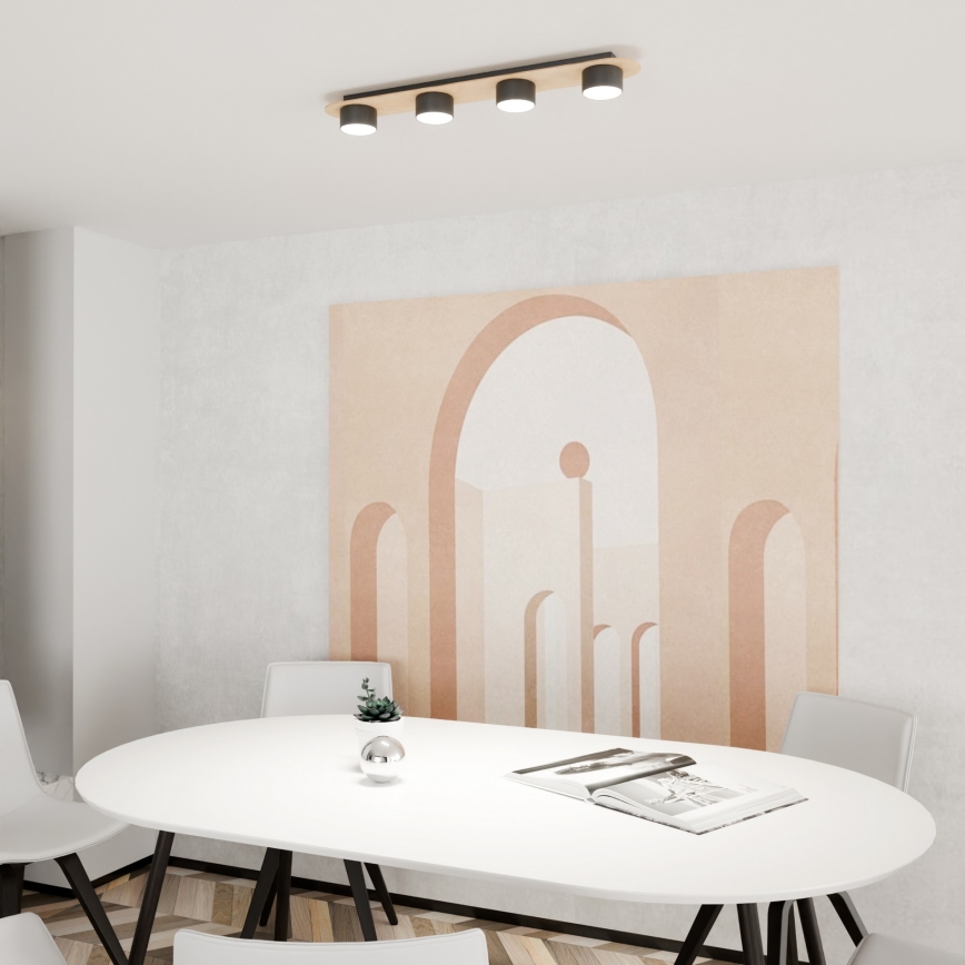 Deckenleuchte DIAZ 4xGX53/12W/230V schwarz/braun