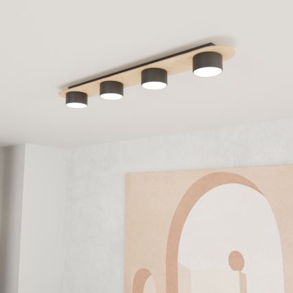 Deckenleuchte DIAZ 4xGX53/12W/230V schwarz/braun