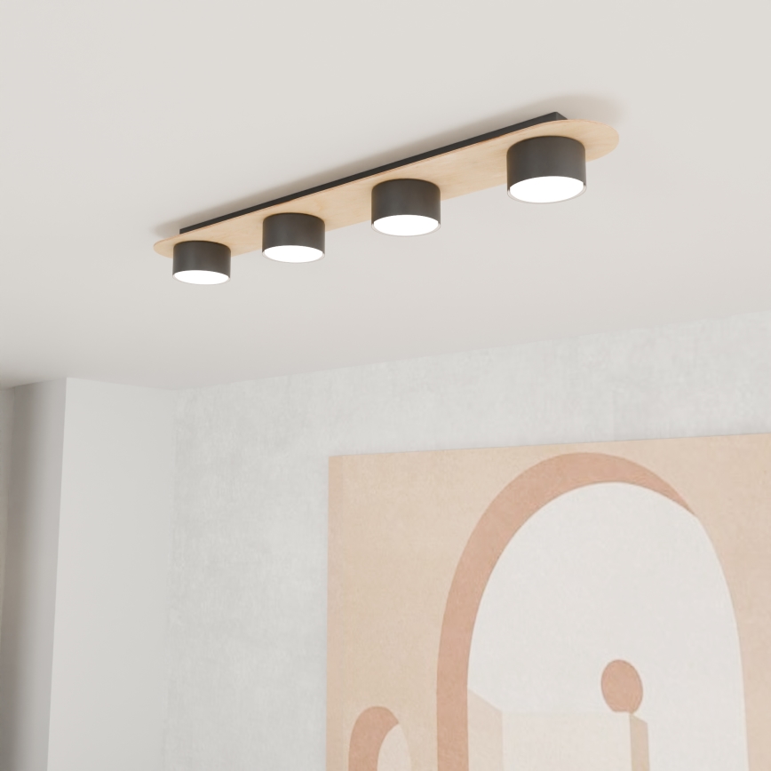 Deckenleuchte DIAZ 4xGX53/12W/230V schwarz/braun