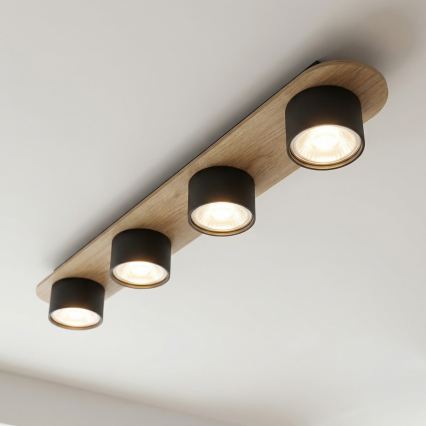 Deckenleuchte DIAZ 4xGX53/12W/230V schwarz/braun