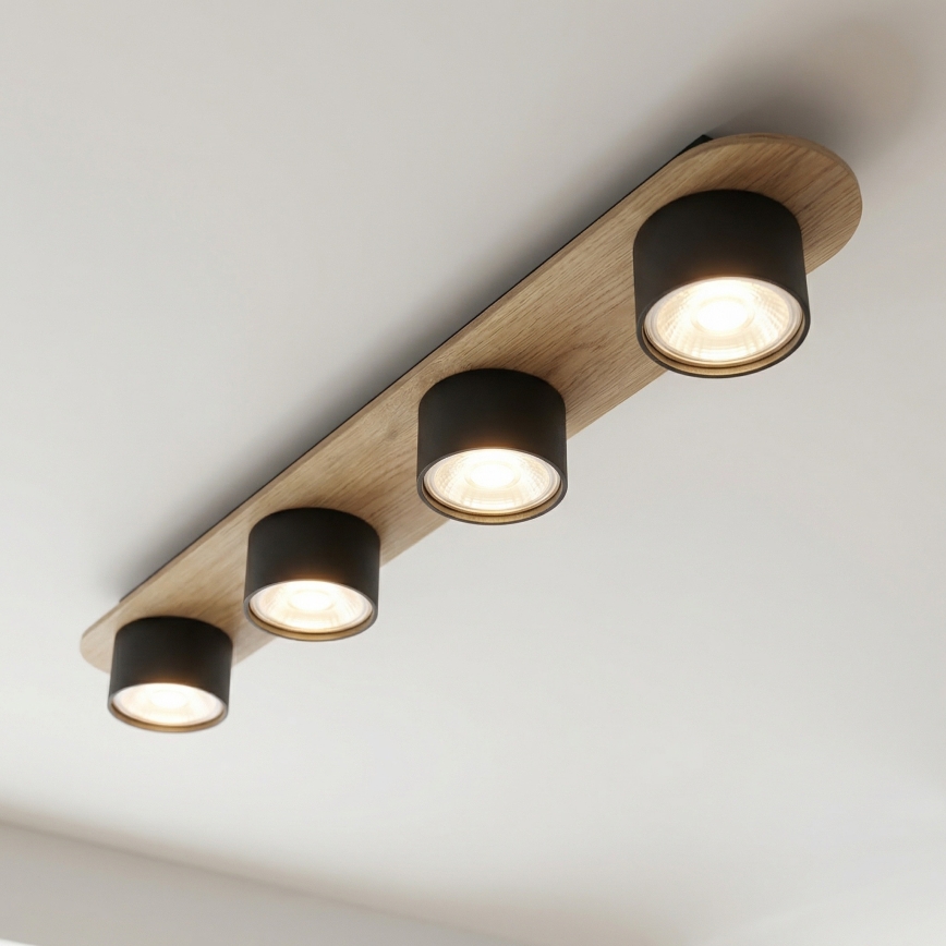 Deckenleuchte DIAZ 4xGX53/12W/230V schwarz/braun