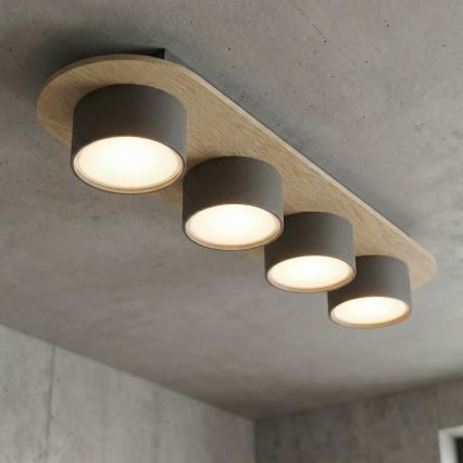 Deckenleuchte DIAZ 4xGX53/12W/230V schwarz/braun