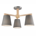 Deckenleuchte ELLIE zum Aufschrauben 3xE27/60W/230V grau/Buche
