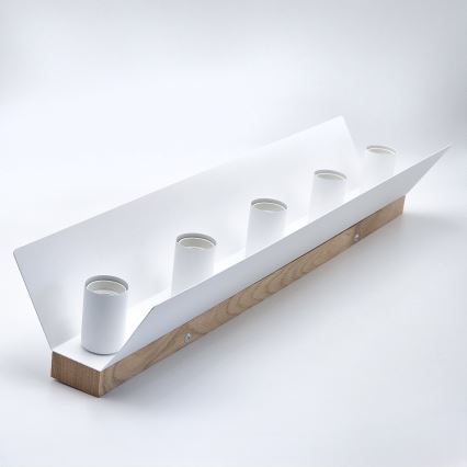 Deckenleuchte ESME 5xE27/15W/230V weiß/Eiche