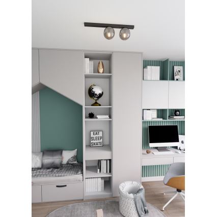 Deckenleuchte FIT 2xE14/10W/230V schwarz/grau