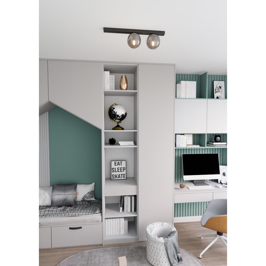Deckenleuchte FIT 2xE14/10W/230V schwarz/grau