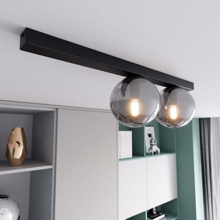 Deckenleuchte FIT 2xE14/10W/230V schwarz/grau