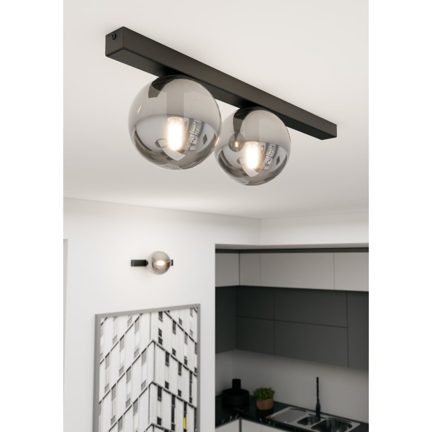 Deckenleuchte FIT 2xE14/10W/230V schwarz/grau