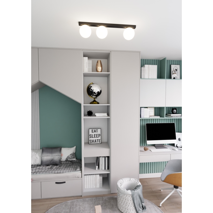 Deckenleuchte FIT 3xE14/10W/230V schwarz/weiß