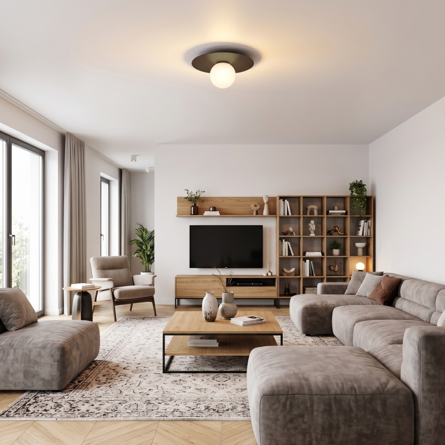 Deckenleuchte FLAT 1xE27/15W/230V 55x60 cm braun