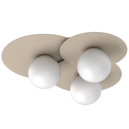 Deckenleuchte FLAT 3xE27/15W/230V 55x60 cm beige