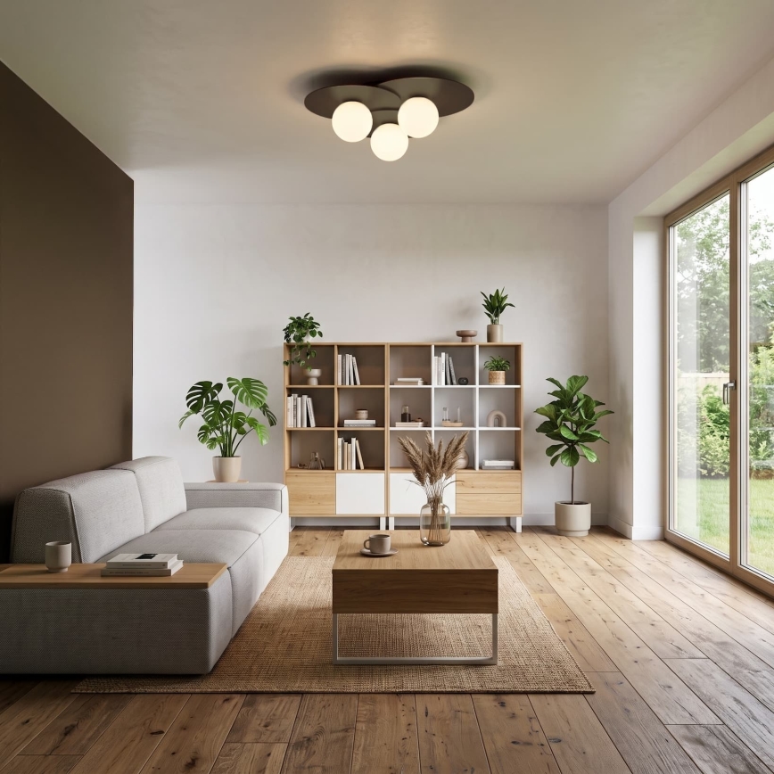 Deckenleuchte FLAT 3xE27/15W/230V 55x60 cm braun