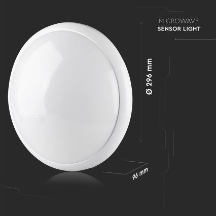 Deckenleuchte für Badezimmer mit Sensor 1xE27/60W/230V IP44 ø 29,6 cm