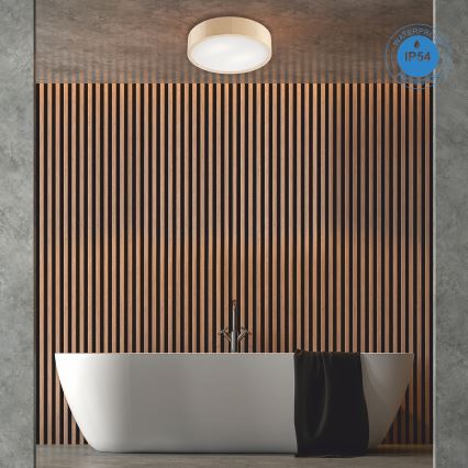 Deckenleuchte für Badezimmer NATURAL 3xE27/15W/230V IP54 Kiefer ø 37 cm - FSC-zertifiziert