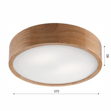 Deckenleuchte für Badezimmer OAK 3xE27/15W/230V Eiche ø 37 cm IP54 - FSC-zertifiziert