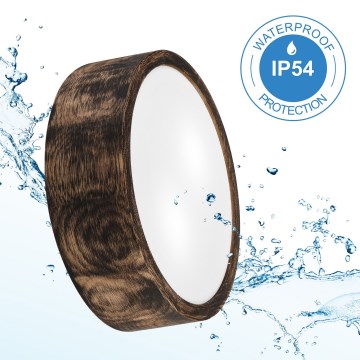 Deckenleuchte für Badezimmer OAK SMOKY 2xE27/15W/230V IP54 Ø 27,5 cm Eiche/Braun