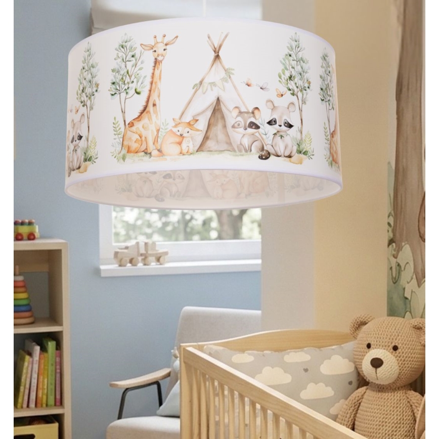 Deckenleuchte für Kinderzimmer KIDS ROOM 1xE27/60W/230V Ø 40 cm mit Tiermotiven