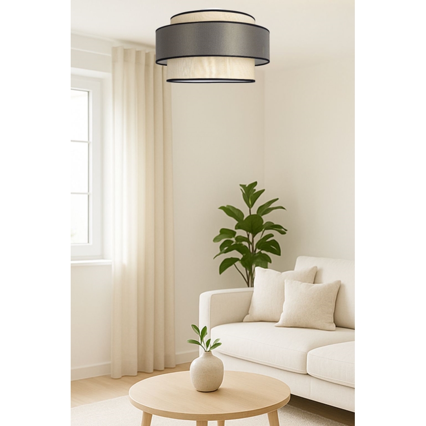 Deckenleuchte GRACE 1xE27/60W/230V cremefarben/grau