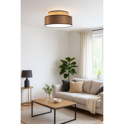 Deckenleuchte GRACE 1xE27/60W/230V d 40 cm beige/braun