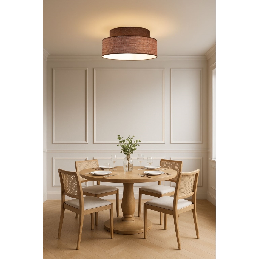 Deckenleuchte GRACE 1xE27/60W/230V d 40 cm braun/beige