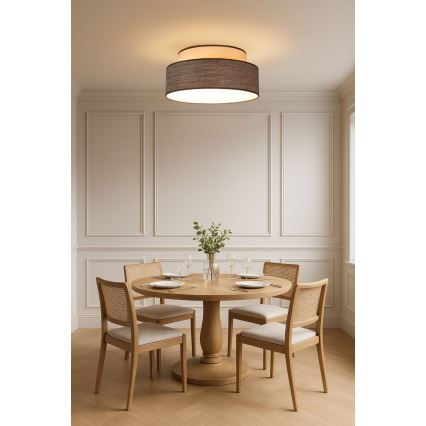 Deckenleuchte GRACE 1xE27/60W/230V d 40 cm cremefarben/braun