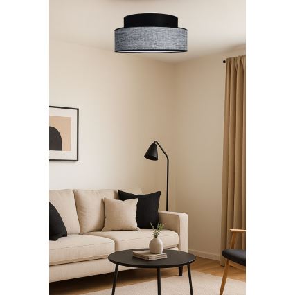 Deckenleuchte GRACE 1xE27/60W/230V d 40 cm schwarz/grau