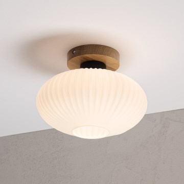 Deckenleuchte HARMA WOOD 1xE27/15W/230V Eiche/Weiß Ø 25 cm