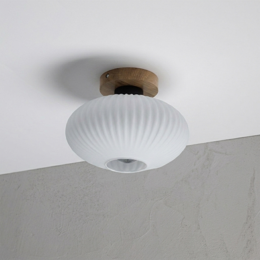Deckenleuchte HARMA WOOD 1xE27/15W/230V Eiche/Weiß Ø 25 cm