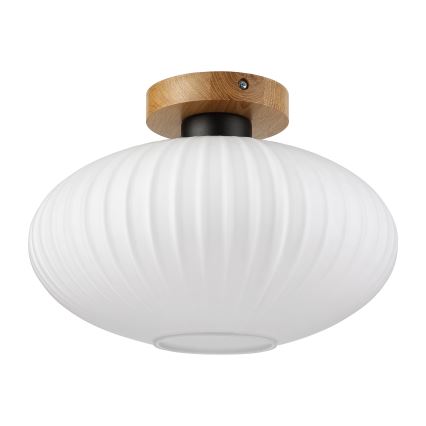 Deckenleuchte HARMA WOOD, 1xE27/15W/230V, Eiche/weiß, Ø 30 cm