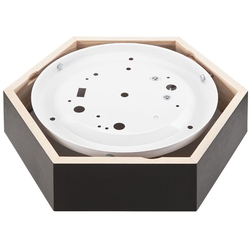 Deckenleuchte HEX 1xE27/60W/230V T. 32 cm Kiefer schwarz