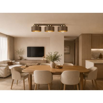 Deckenleuchte IGNIA 3xE27/60W/230V braun/gold