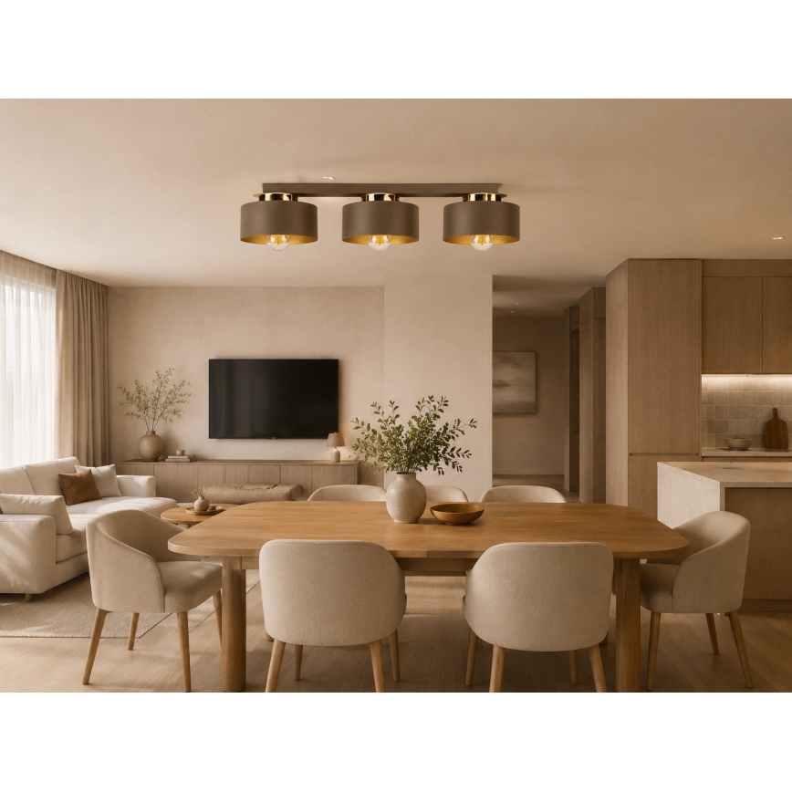 Deckenleuchte IGNIA 3xE27/60W/230V braun/gold