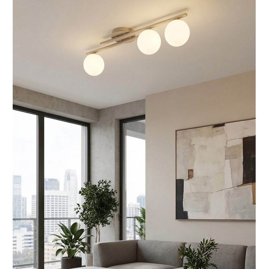 Deckenleuchte KAIRO 3xE14/10W/230V beige