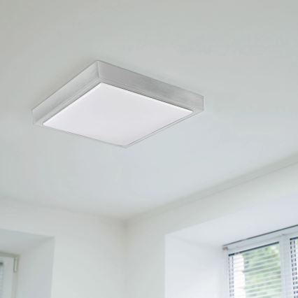 Deckenleuchte KAZIMIERZ 2xE27/20W/230V 29,5x29,5 cm silbern