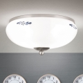 Deckenleuchte LANDHAUS 2xE27/60W/230V Durchmesser 28 cm mattchrom/weiß/blau