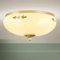 Deckenleuchte LANDHAUS 2xE27/60W/230V Ø 28 cm Messing/Beige/Grün