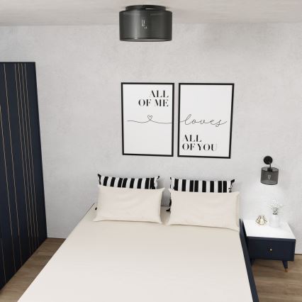 Deckenleuchte LOFT SHADE 3xE27/60W/230V schwarz