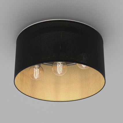 Deckenleuchte LOFT SHADE 3xE27/60W/230V schwarz/golden