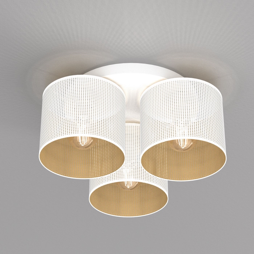 Deckenleuchte LOFT SHADE 3xE27/60W/230V weiß/gold