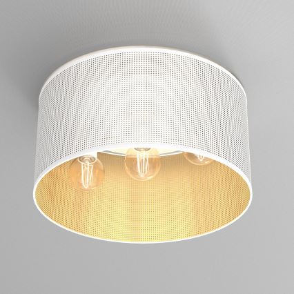 Deckenleuchte LOFT SHADE 3xE27/60W/230V weiß/golden