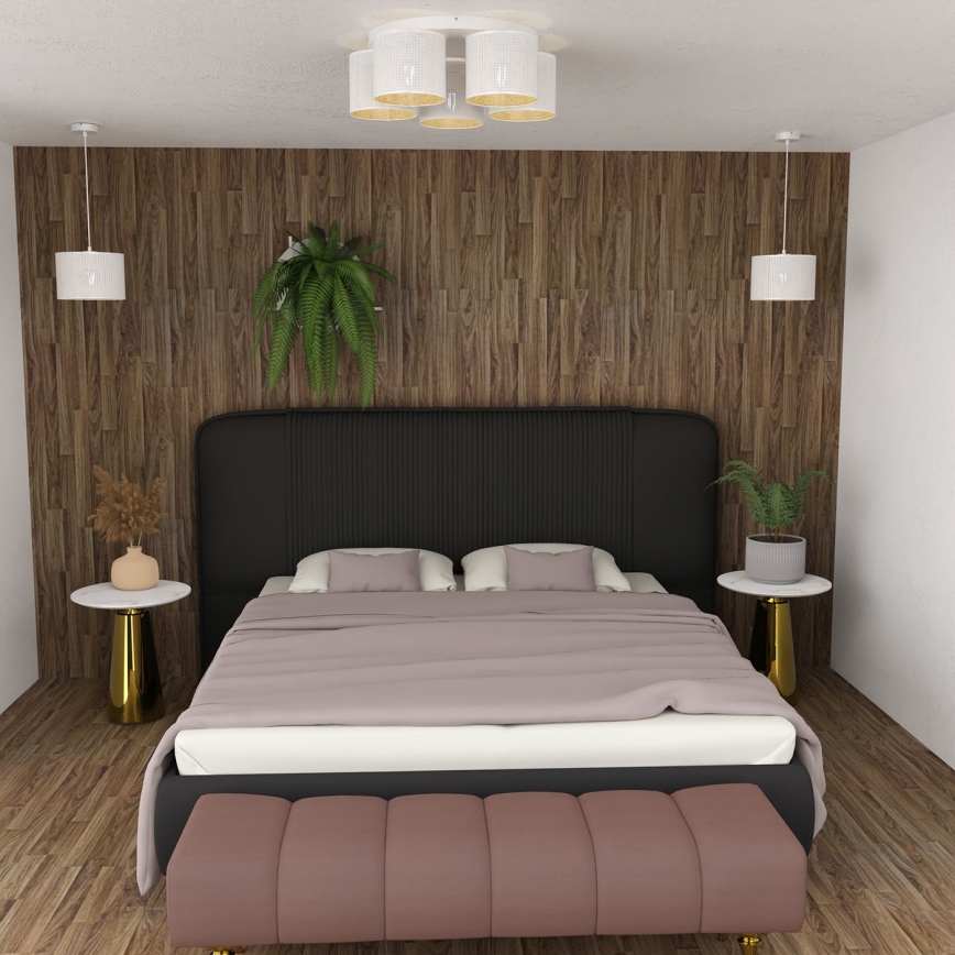 Deckenleuchte LOFT SHADE 5xE27/60W/230V weiß/gold