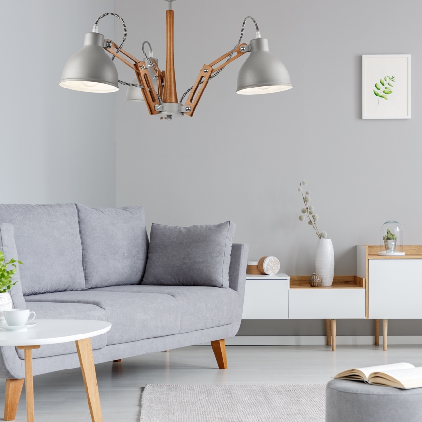 Deckenleuchte MARCELLO 3xE27/60W/230V Buche