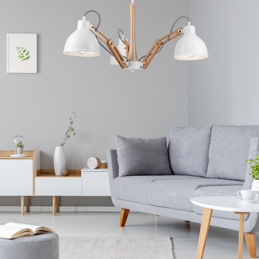 Deckenleuchte MARCELLO 3xE27/60W/230V Buche