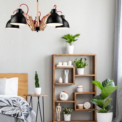 Deckenleuchte MARCELLO 5xE27/60W/230V Buche