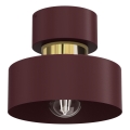 Deckenleuchte MARTI 1xE27/15W/230V Ø 20,5 cm burgunderrot/goldfarben