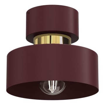 Deckenleuchte MARTI 1xE27/15W/230V Ø 20,5 cm burgunderrot/goldfarben