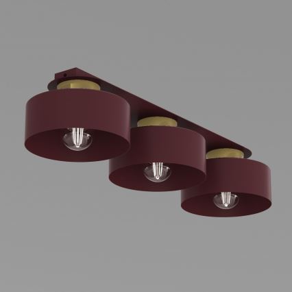 Deckenleuchte MARTI 3xE27/15W/230V 68x20,5 cm bordeaux/gold