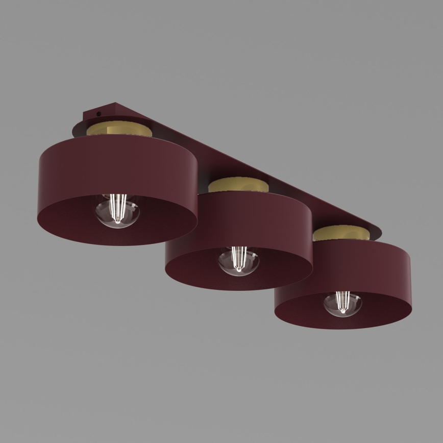Deckenleuchte MARTI 3xE27/15W/230V 68x20,5 cm bordeaux/gold